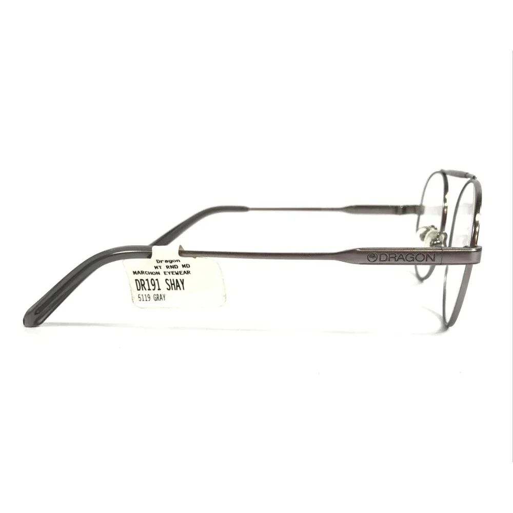 Dragon Eyeglasses Frames SHAY DR191 070 Gunmetal Gray Shiny Round 51-19-140
